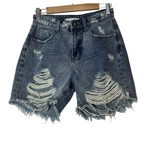 One Teaspoon Jean Legend Shorts Women 26 Blue Cutoff Distressed‎ summer NWOT